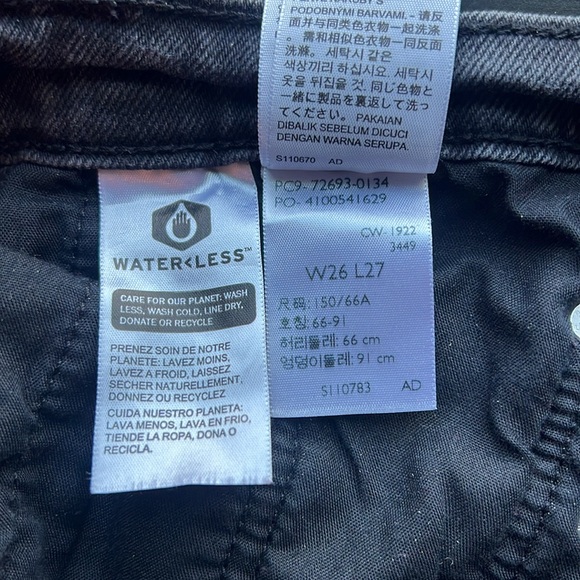 Levi's Ribcage Straight ankle "Well worn" black jeans size 26 - Picture 9 of 10